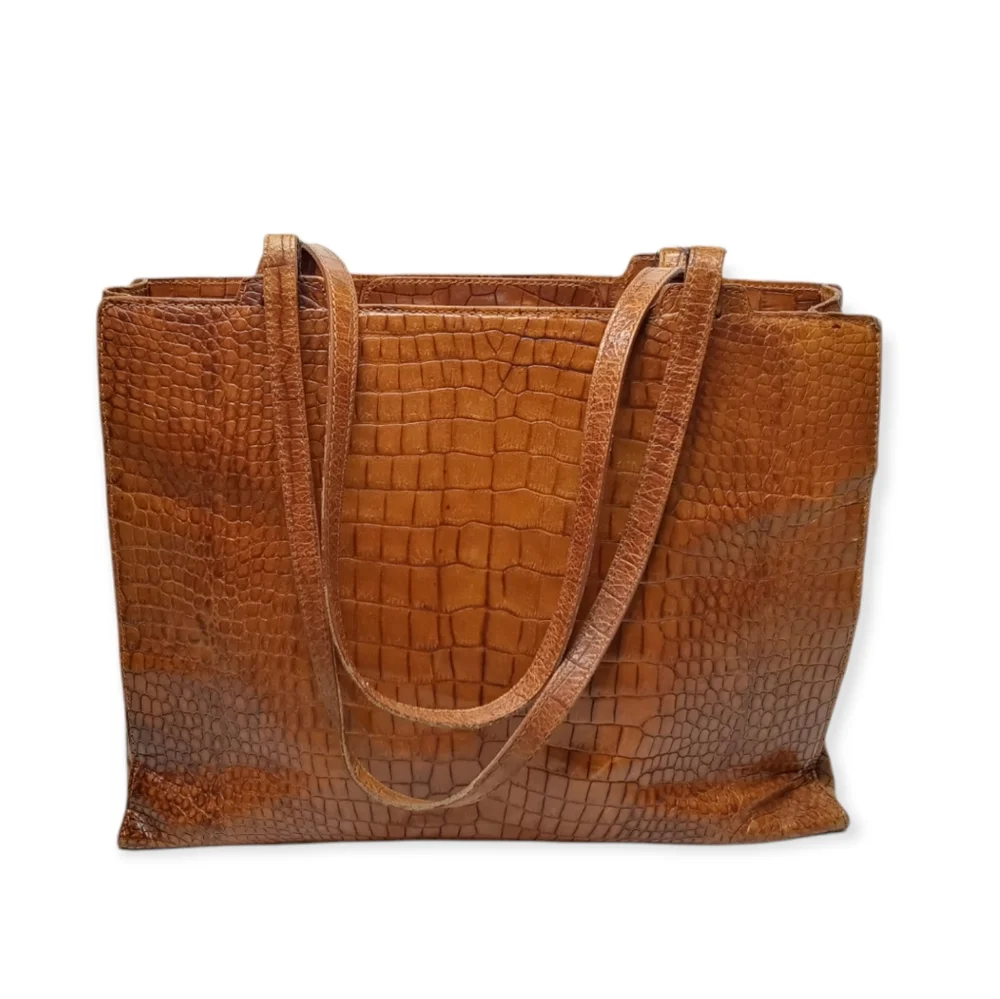 Cole Haan Croc Leather Embossed Handbag - Picture 3 of 8